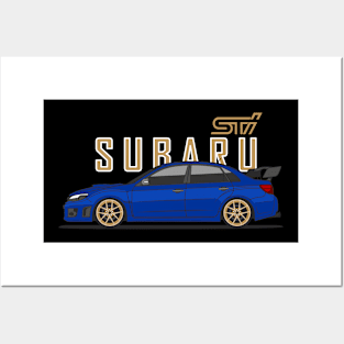 Subie STI Blue Posters and Art